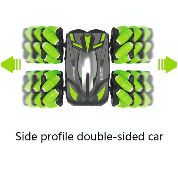 SY029 Children Sidewalk Dump Truck Double-Sided Flip Drift Remote Control Toy Stunt Car(Black Green)