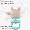 Baby Rattle Teether Soothing Teething Stick Anti-Eating Silicone Toy, Color: Yeah Gesture Cyan