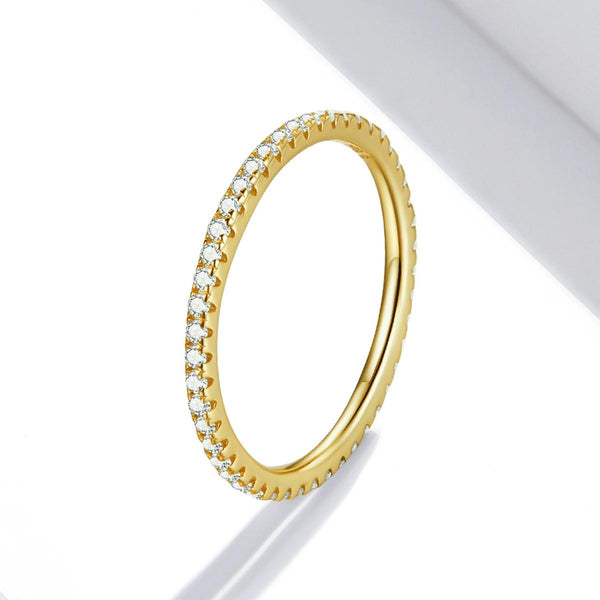 S925 Sterling Silver Fashion Wizard Diamond Women Ring, Size:7(Gold)