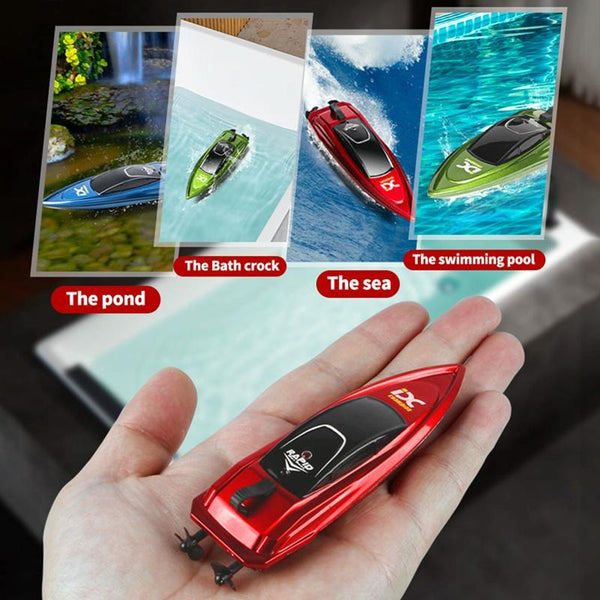 Children 2.4G Mini Remote Control Boat Summer Water Play Electrical Submarine Boys Toys(Blue)