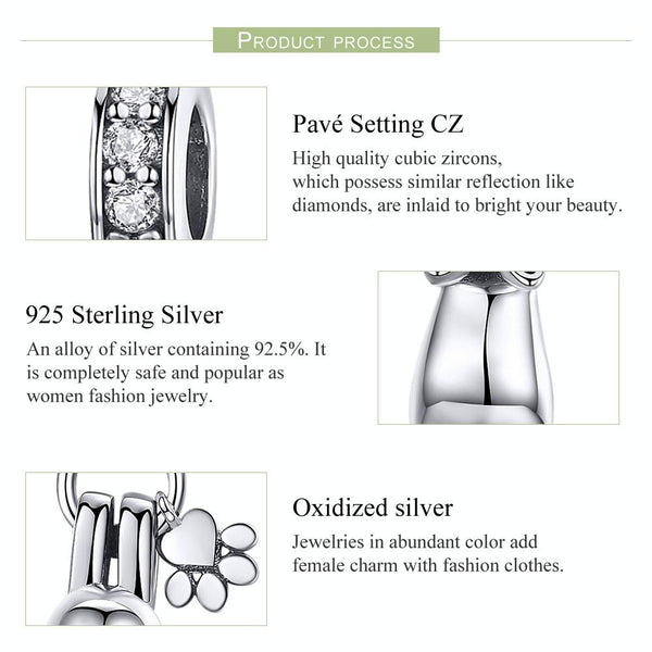 S925 Sterling Silver Sticky Cat DIY Bracelet Charm, Style:Pendant