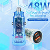 P35 48W PD30W+QC3.0 18W USB Transparent Car Quick Charge(Transparent Blue)