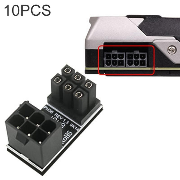 10 PCS ATX 8Pin Female to 8Pin Male 180 Degree Angled Adapter , Model: PH36A