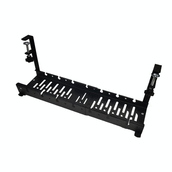 Stretchable Under Desk Cable Management Tray Carbon Steel Cable Organizer Cable Storage Rack(White)