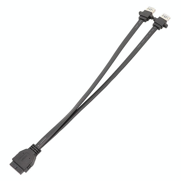 80cm Motherboard USB3.0 Panel Cable Front 19Pin To Dual-Port A Female Data Flat Cable