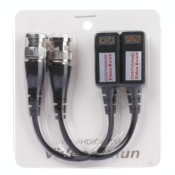 2x HD-CVI/TVI/AHD Passive Video Balun - 300m/1080p CCTV Balun
