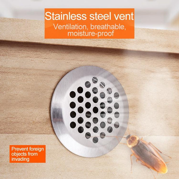 10pcs Flat Surface 35mm Cabinet Round Air Vent Stainless Steel Louvered Grille Cover Vents with Little Holes