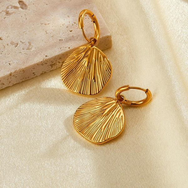 OPK GE912 1pair Vintage Geometric Stripes Design Sense Temperament Stainless Steel Earrings