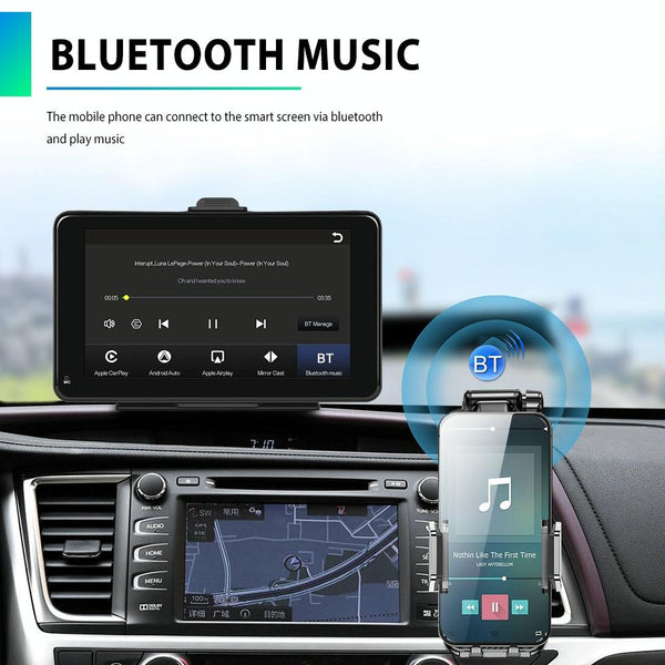 A3135 7 Inch HD Wired Smart Screen With Wireless CarPlay + Android Auto + Android With With 16G Memory Card
