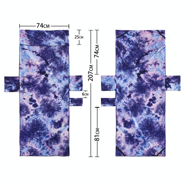 Tie Dye Microfiber Beach Recliner Cover Absorbent Quick Dry Recliner Mat(Blue)