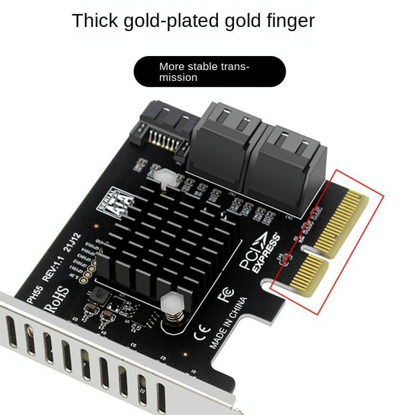 PCI-E To 5 SATA 3.0 Expansion Card(Full High Baffle)