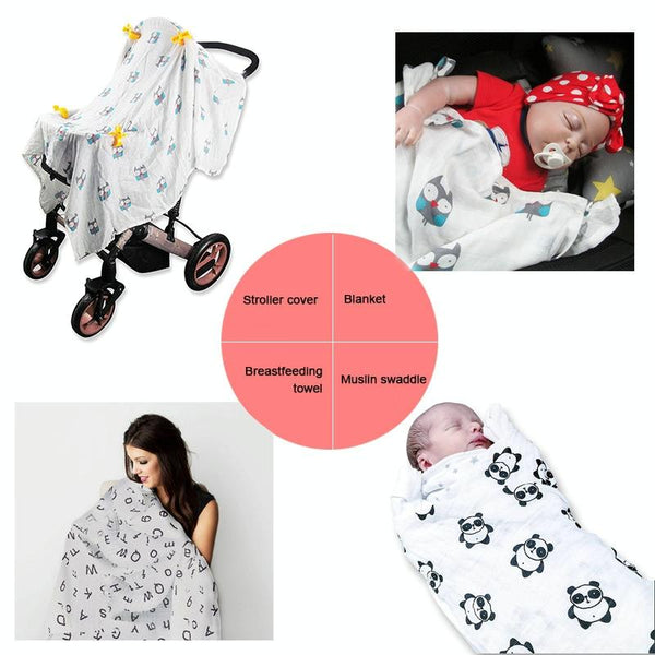 Cartoon Baby Soft Gauze Quilt Swaddle Cotton Bath Towel 117 X 117cm, Style:  Big Whale