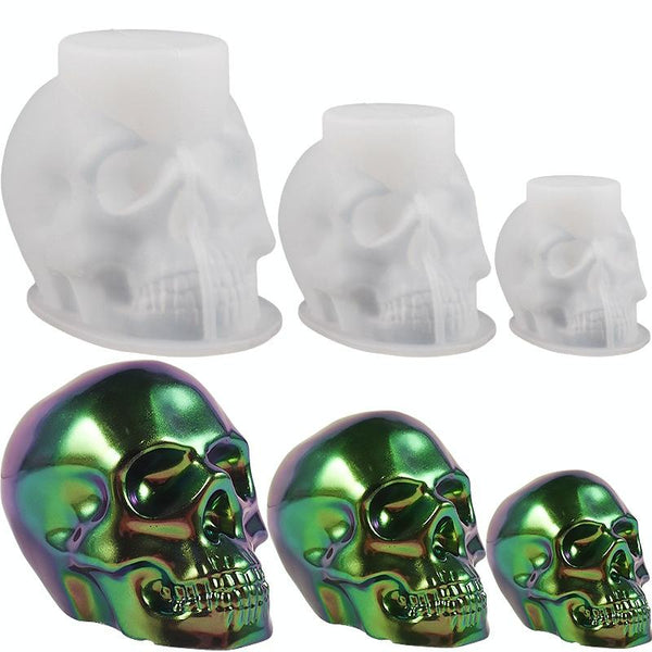 DIY Epoxy Candle Skull Keychain Pendant Silicone Mold Halloween Ornaments Mold, Spec: S