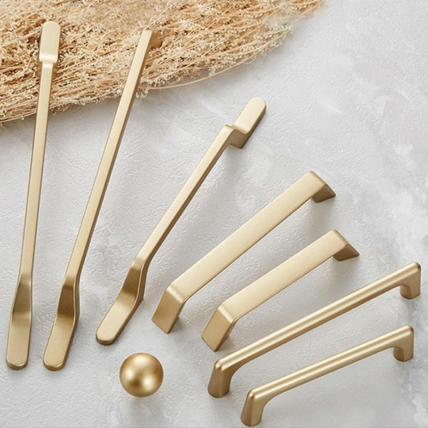 9009-96 Modern Simple Cabinet Door Handle Drawer Wardrobe Zinc Alloy Handle(Gold)