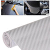 Car Decorative 3D Carbon Fiber PVC Sticker, Size: 127cm x 50cm(Silver)