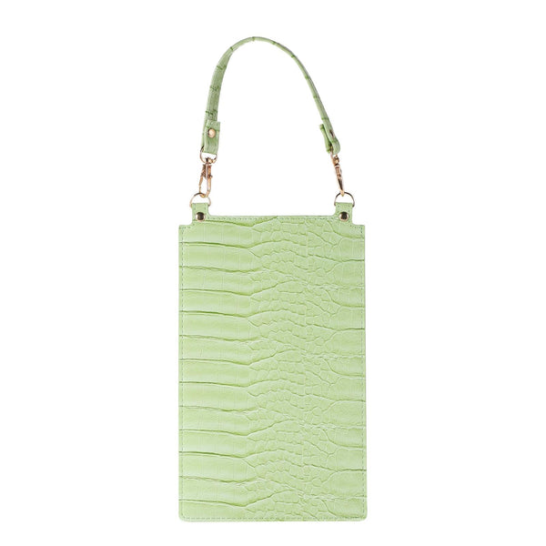 Stone Texture Card Holder Mobile Phone Bag with Short Strap(Green)