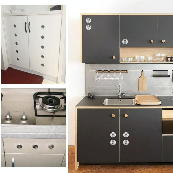 10pcs Flat Surface 35mm Cabinet Round Air Vent Stainless Steel Louvered Grille Cover Vents with Little Holes