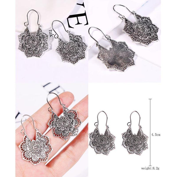 E1911-10 Turquoise Ethnic Style Earrings Temperament Simple Vintage Earrings