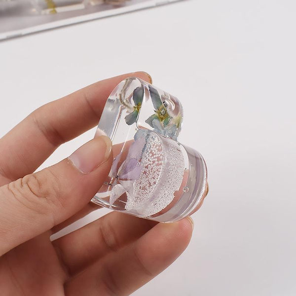 2pcs Business Card Holder Photo Clip Mold DIY Crystal Glue Resin Mold, Style: Hexagon 002