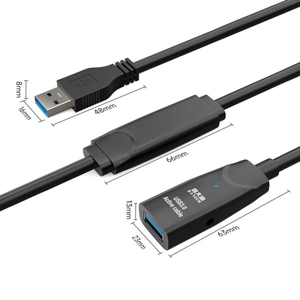 D.Y.TECH USB 3.0 Male To Female Extension Cable Double Shielded Chip Data Cable, Length: 10m