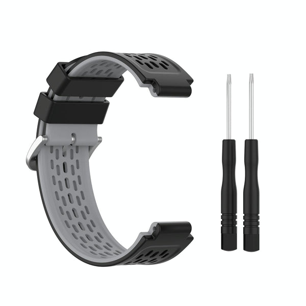 For Garmin Approach S2 / S4 Two-color Silicone Watch Band(Black Grey)