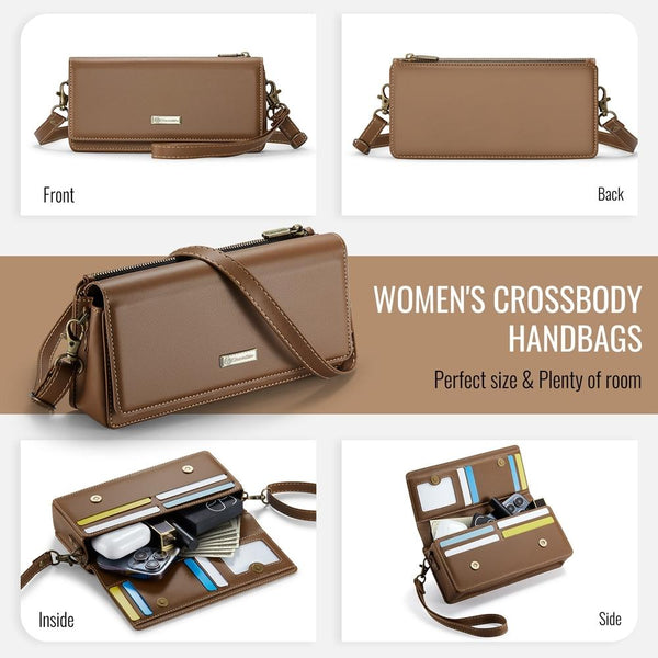 CaseMe ME30 Max Multifunctional Large-Capacity Shoulder Crossbody Phone Bag(Brown)