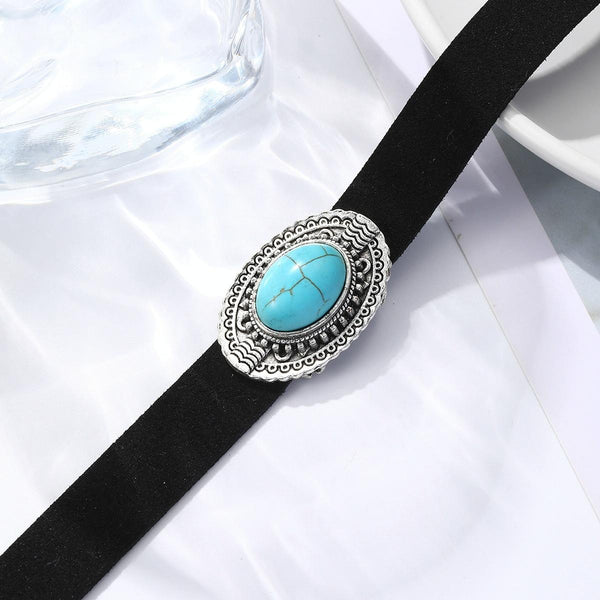 Punk Vintage Velvet Clavicle Chain Metal Rock Necklace, Spec: N2211-9