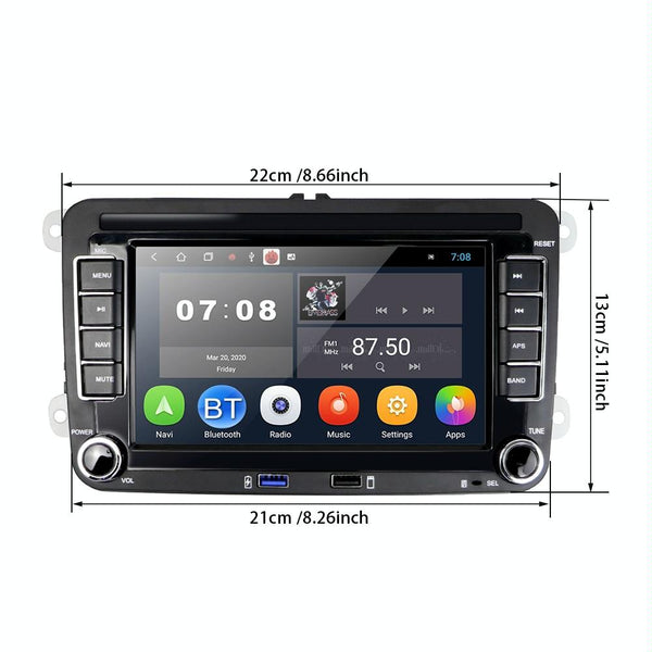 Suitable for Volkswagen 7-inch Car Multimedia Player Navigation Bluetooth Reversing Integrated Machine Android 10.0, Specification: 1+16G