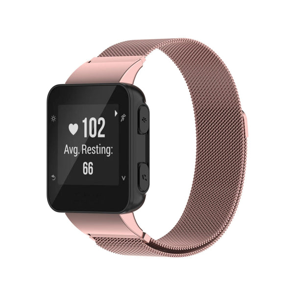 For Garmin Forerunner 35 / 30 Milanese Watch Band(Rose Pink)
