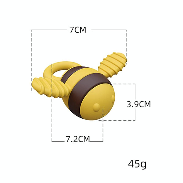 Bee Shaped Teether Teething Stick Baby Anti-Snacking Toys, Color: Yellow Brown Printing