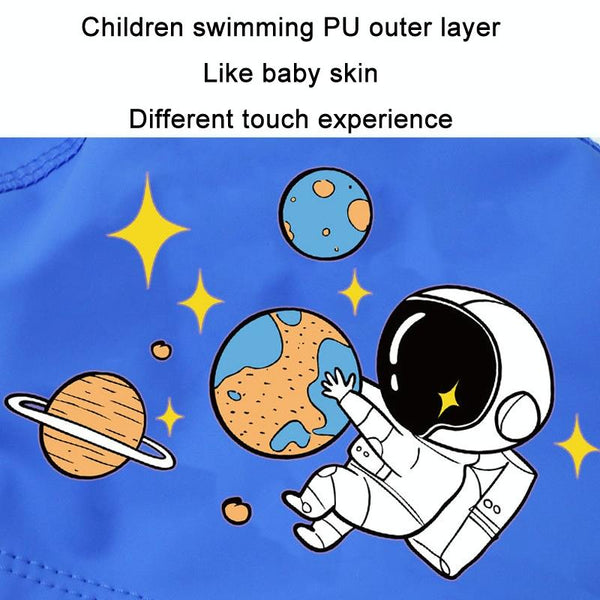 Cute Cartoon High Elastic Children PU Waterproof Swimming Cap(Mermaid)
