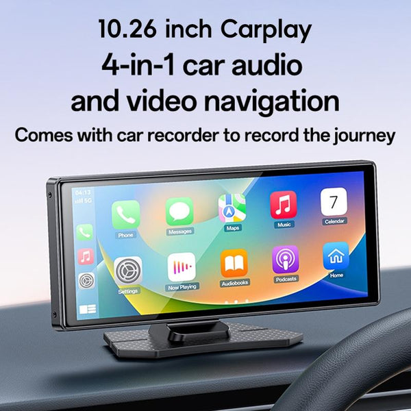 Yesido KM19 10.26 inch Center Console CarPlay Portable Car Video Navigation with Driving Recorder(Black)
