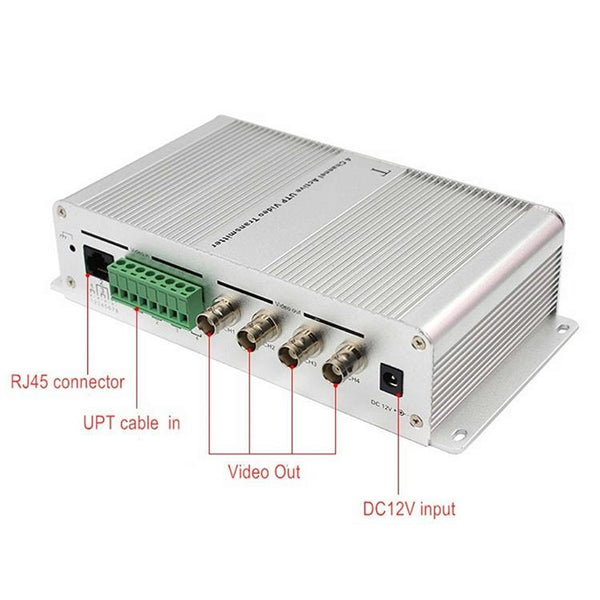 4CH Active UTP Video Transmitter 7200ft (Silver)