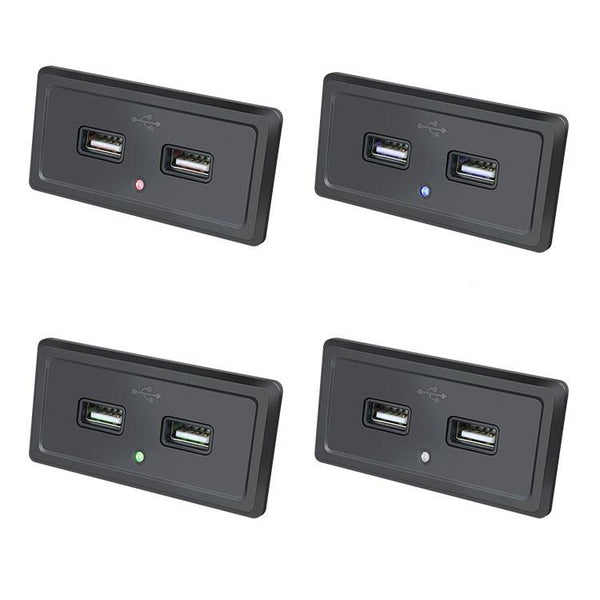 12V24V Route Bus Dual USB Charging Input Car Charger(Red Light)