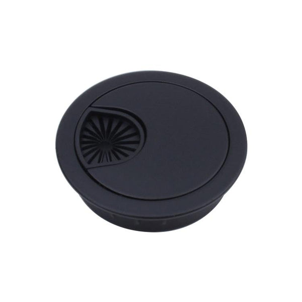 Desk Computer Desktop Zinc Alloy Round Threading Box Hole Cover, Hole Diameter: 80mm  (Matte Black)