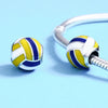 S925 Sterling Silver Drop Oil Personality Beach Volleyball Beaded DIY Bracelet Accessory