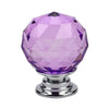 30mm K9 Plated Transparent Glass Crystal Spherical Single Hole Drawer Handle(Purple)