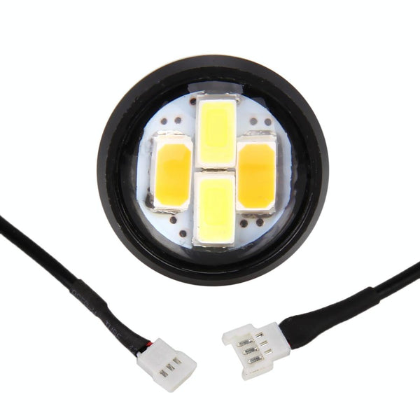 10 PCS 20W 4 LEDs SMD 5630 Daytime Running Light Turn Light Eagle Eye Light, DC 12V, Cable Length: 90cm(White Light + Yellow Light)
