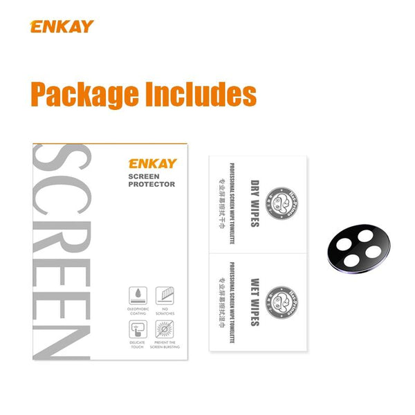 For HUAWEI Mate 30 Pro Hat-Prince ENKAY Rear Camera Lens Film Aluminium Alloy+PMMA Full Coverage Protector(Black)