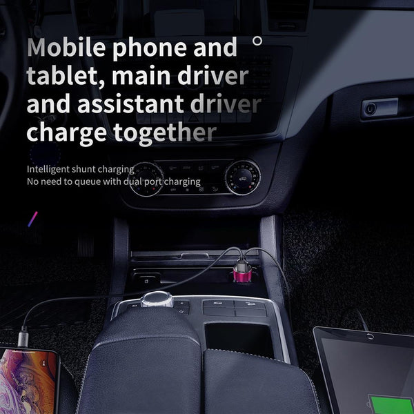 Baseus 45W Dual QC Car Digital Display Intelligent Quick Charge Charger(Black)