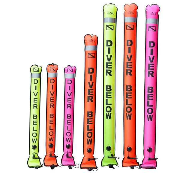 210D Nylon Automatic Seal Safety Signal Diving Mark Diving Buoy, Size:180 x 18cm(Fluorescent Red)