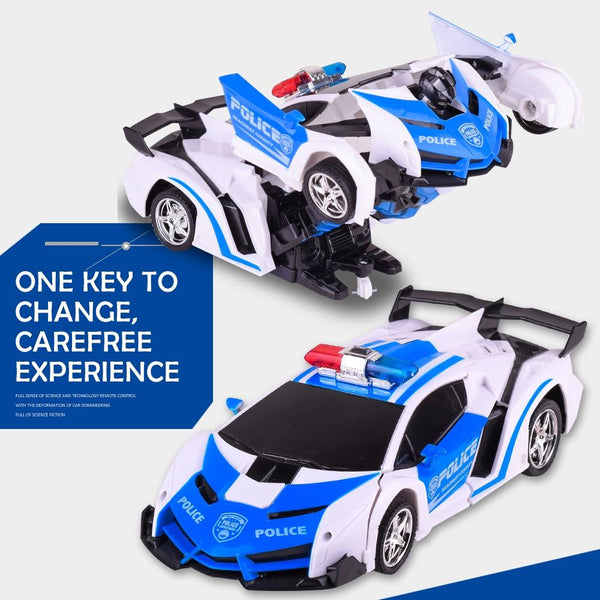 1023 4 Channels Remotely Deformed Car Toy Car(Blue)