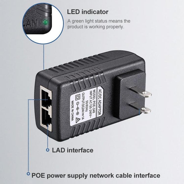 15V 1A Router AP Wireless POE / LAD Power Adapter(US Plug)