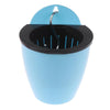 Self-Watering Planter Grow Plants Lazy Flower Pots Wall-hanging Round Resin Plastic Flower Pots, Size: 18x12.5x16cm(Blue)