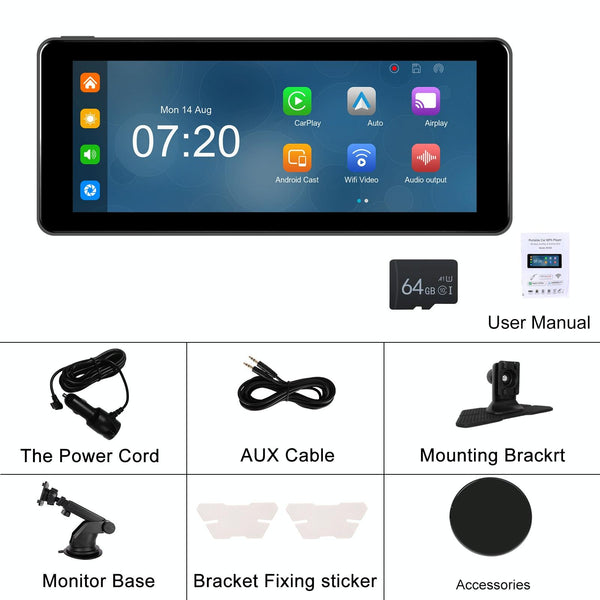 6.86 Inch 4KDVR Smart Screen Player, Specification: Standard+64G Memory Card