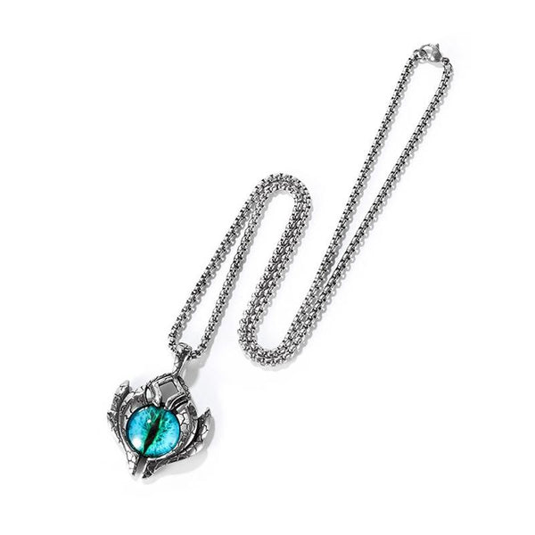 1926 Retro Demon Eyes Men Titanium Steel Necklace, Style: Pendant+4x70cm Matching Chain