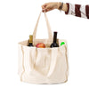 NIEN Compartmentalized Shopping Bag Fruit and Vegetable Handle Canvas Bag, Style: Pure Cotton