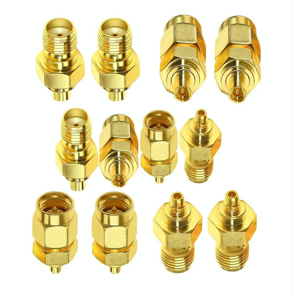 SMA Male To MMCX Female Coaxial Adapter Kit Brass Coaxial Connector RF Antenna Adapter
