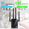 5G/2.4G 1200Mbps WiFi Range Extender WiFi Repeater With 2 Ethernet Ports EU Plug Black