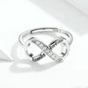 S925 Sterling Silver Ring Infinite Love Opening Adjustable Platinum Plated Ring